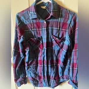Blue and red flannel button up Aeropostale